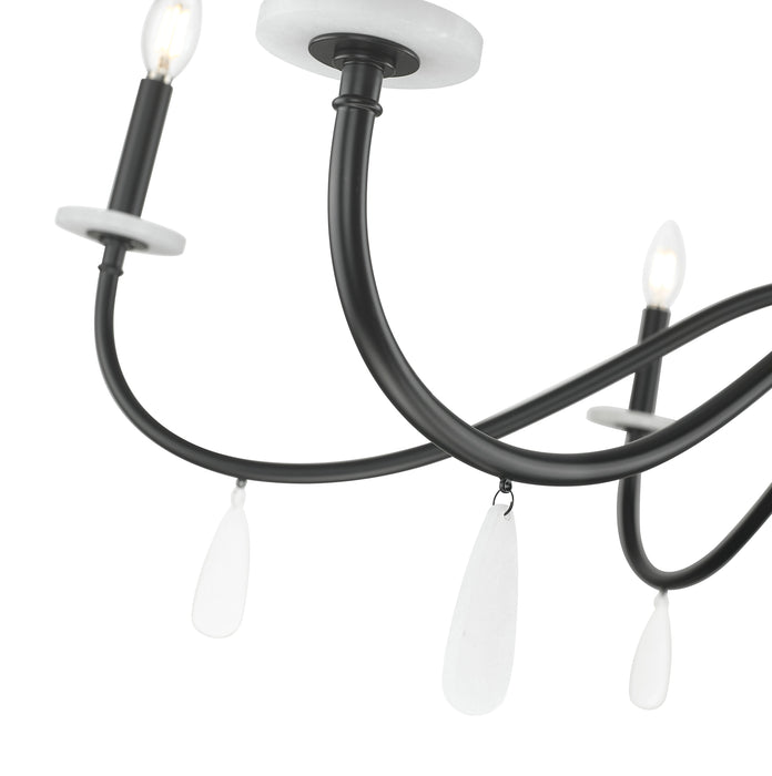 Chandelier Z-Lite 6103-45MB Matte Black Toussant 6 Light Chandelier Z-Lite