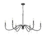 Chandelier Z-Lite 6103-45MB Matte Black Toussant 6 Light Chandelier Z-Lite