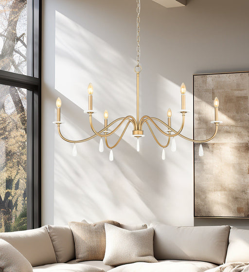Chandelier Z-Lite 6103-45MGLD Mordern Gold Toussant 6 Light Chandelier Z-Lite