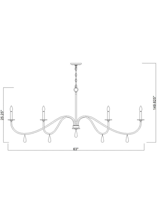 Chandelier Z-Lite 6103-63BN Brushed Nickel Toussant 6 Light Chandelier Z-Lite