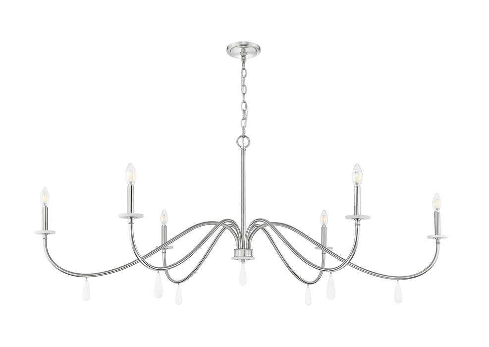 Chandelier Z-Lite 6103-63BN Brushed Nickel Toussant 6 Light Chandelier Z-Lite
