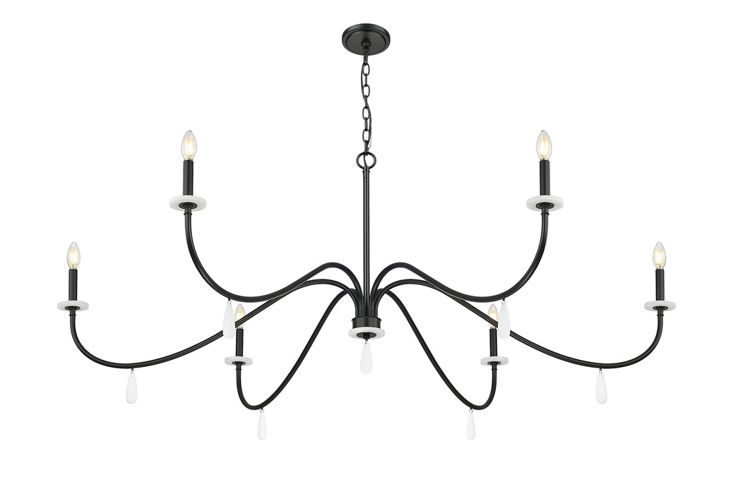Chandelier Z-Lite 6103-63MB Matte Black Toussant 6 Light Chandelier Z-Lite