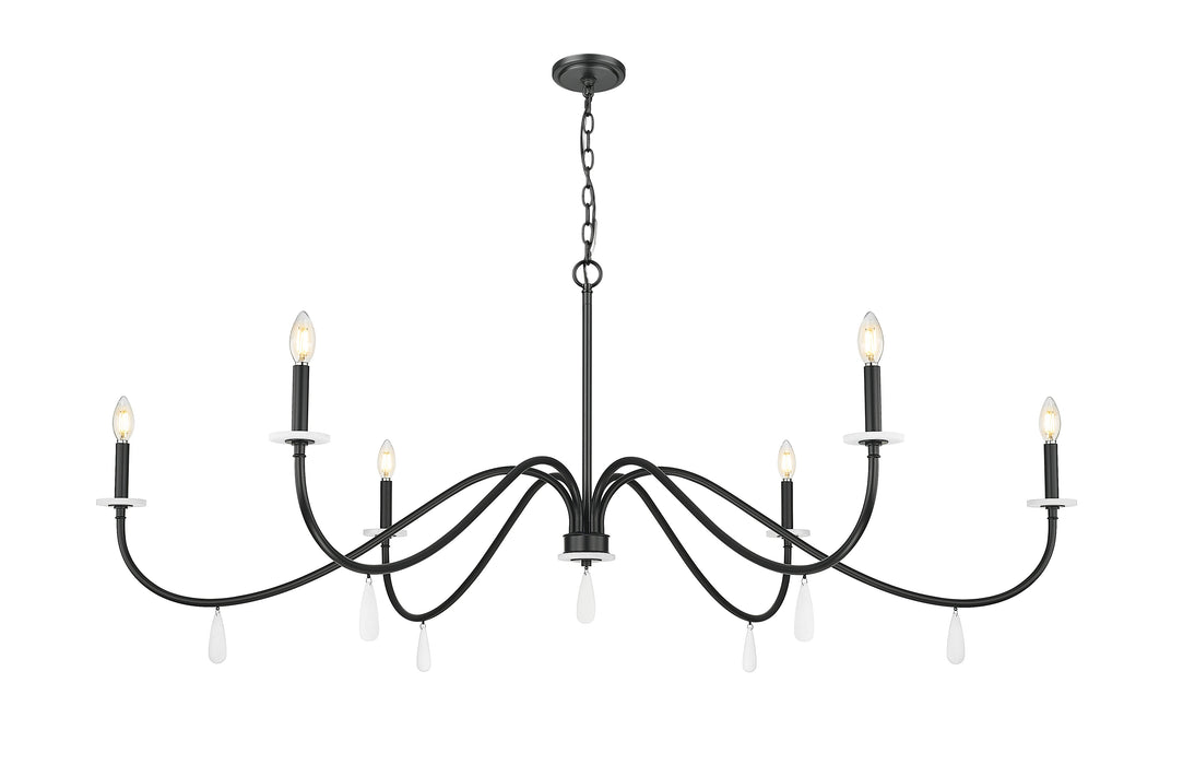 Chandelier Z-Lite 6103-63MB Matte Black Toussant 6 Light Chandelier Z-Lite
