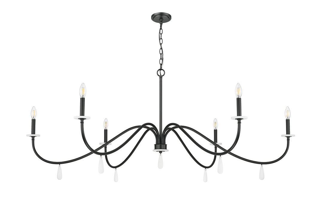 Chandelier Z-Lite 6103-63MB Matte Black Toussant 6 Light Chandelier Z-Lite
