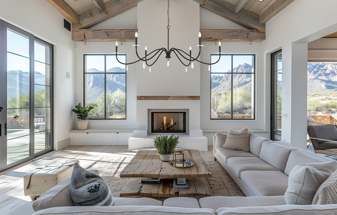 Chandelier Z-Lite 6103-63MB Matte Black Toussant 6 Light Chandelier Z-Lite