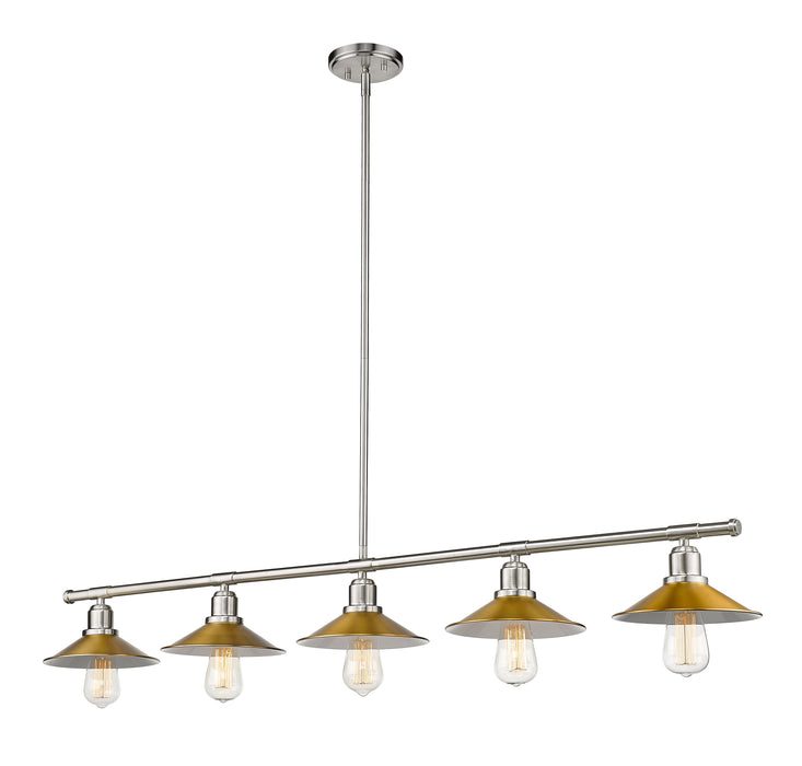 Linear Chandelier Z-Lite 613-5L-BN+FB Brushed Nickel Casa 5 Light Linear Chandelier Z-Lite
