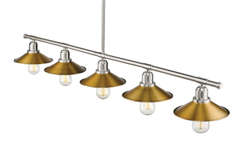 Linear Chandelier Z-Lite 613-5L-BN+FB Brushed Nickel Casa 5 Light Linear Chandelier Z-Lite