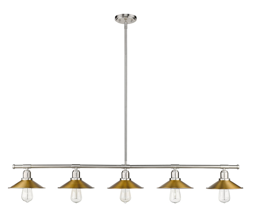 Linear Chandelier Z-Lite 613-5L-BN+FB Brushed Nickel Casa 5 Light Linear Chandelier Z-Lite