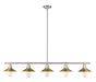 Linear Chandelier Z-Lite 613-5L-BN+FB Brushed Nickel Casa 5 Light Linear Chandelier Z-Lite