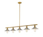Linear Chandelier Z-Lite 613-5L-FB+BN Foundry Brass Casa 5 Light Linear Chandelier Z-Lite