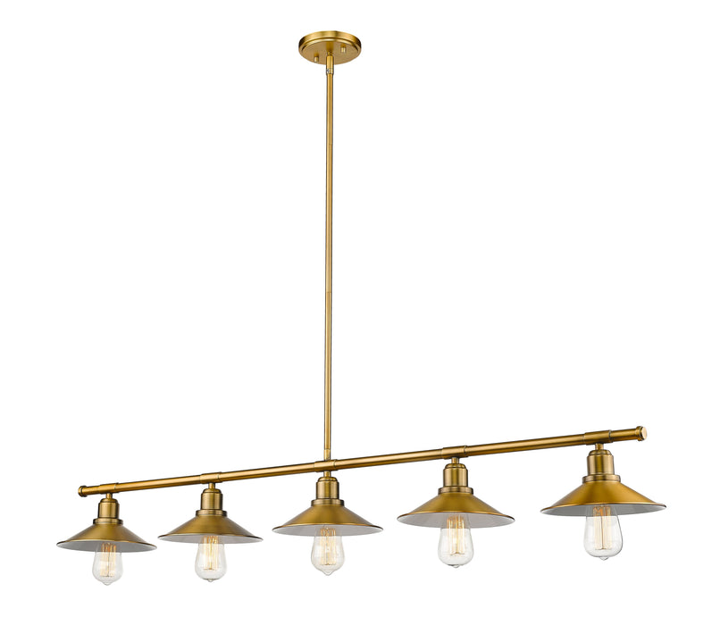 Linear Chandelier Z-Lite 613-5L-FB Foundry Brass Casa 5 Light Linear Chandelier Z-Lite