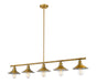 Linear Chandelier Z-Lite 613-5L-FB Foundry Brass Casa 5 Light Linear Chandelier Z-Lite