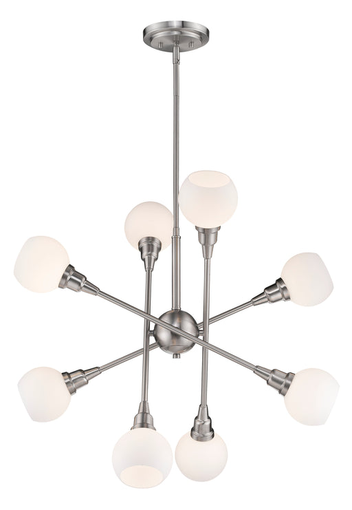 Chandelier Z-Lite 616-8C-BN Brushed Nickel Tian 8 Light Chandelier Z-Lite
