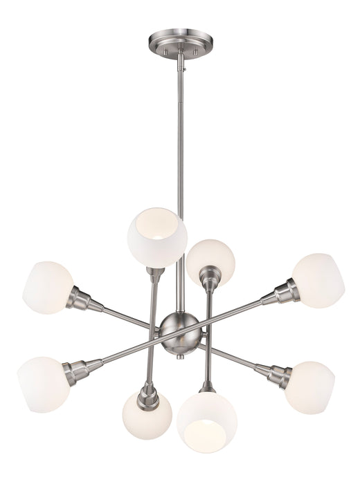 Chandelier Z-Lite 616-8C-BN Brushed Nickel Tian 8 Light Chandelier Z-Lite