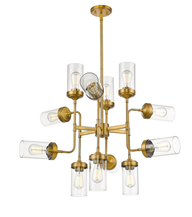 Chandelier Z-Lite 617-12FB Foundry Brass Calliope 12 Light Chandelier Z-Lite