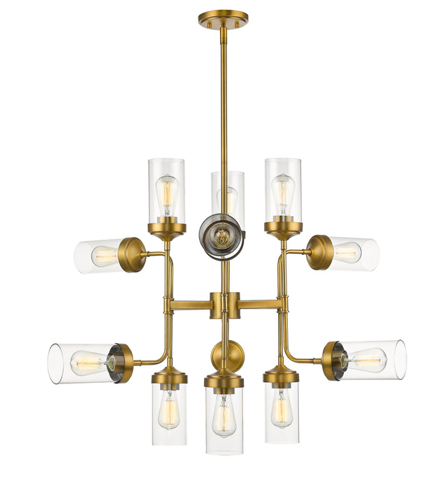 Chandelier Z-Lite 617-12FB Foundry Brass Calliope 12 Light Chandelier Z-Lite