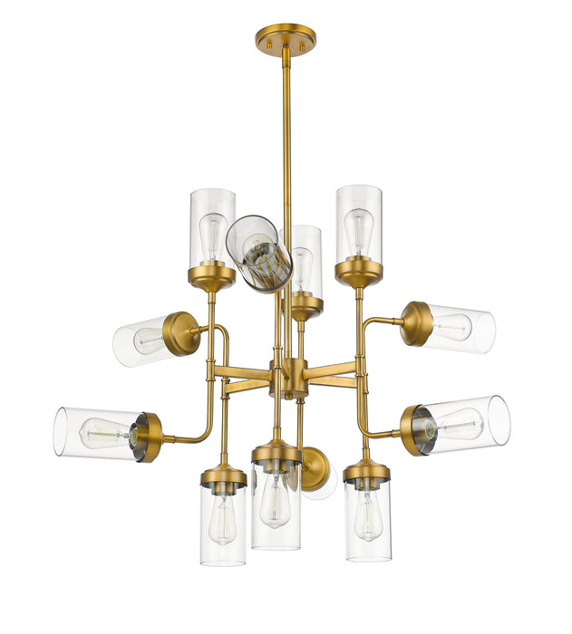 Chandelier Z-Lite 617-12FB Foundry Brass Calliope 12 Light Chandelier Z-Lite