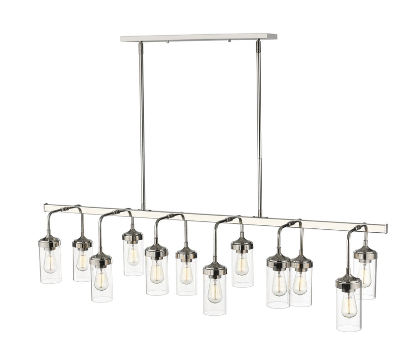 Linear Chandelier Z-Lite 617-12L-PN Polished Nickel Calliope 12 Light Linear Chandelier Z-Lite