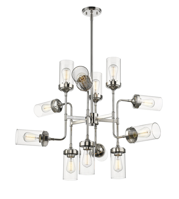 Chandelier Z-Lite 617-12PN Polished Nickel Calliope 12 Light Chandelier Z-Lite