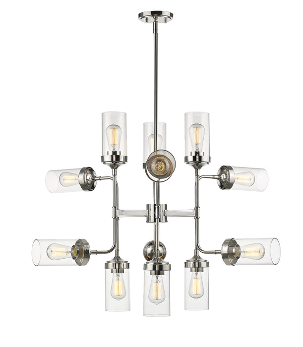 Chandelier Z-Lite 617-12PN Polished Nickel Calliope 12 Light Chandelier Z-Lite