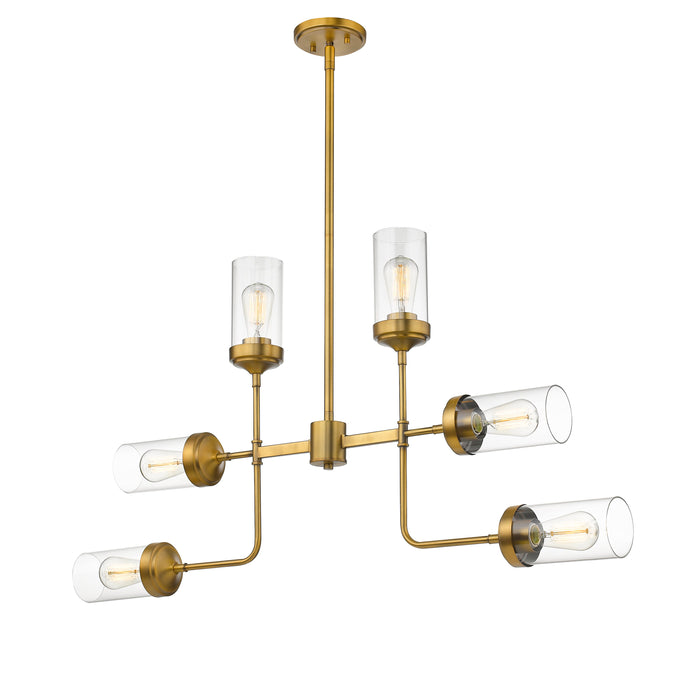 Chandelier Z-Lite 617-6FB Foundry Brass Calliope 6 Light Chandelier Z-Lite