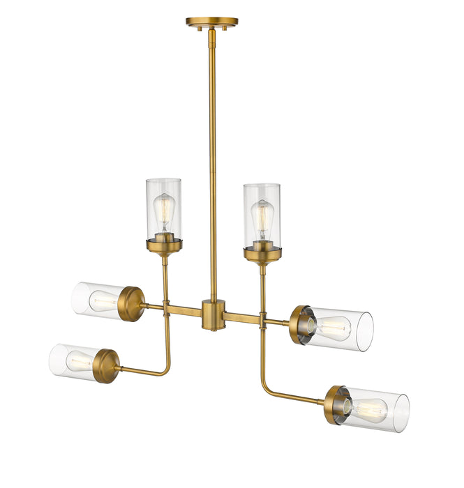 Chandelier Z-Lite 617-6FB Foundry Brass Calliope 6 Light Chandelier Z-Lite