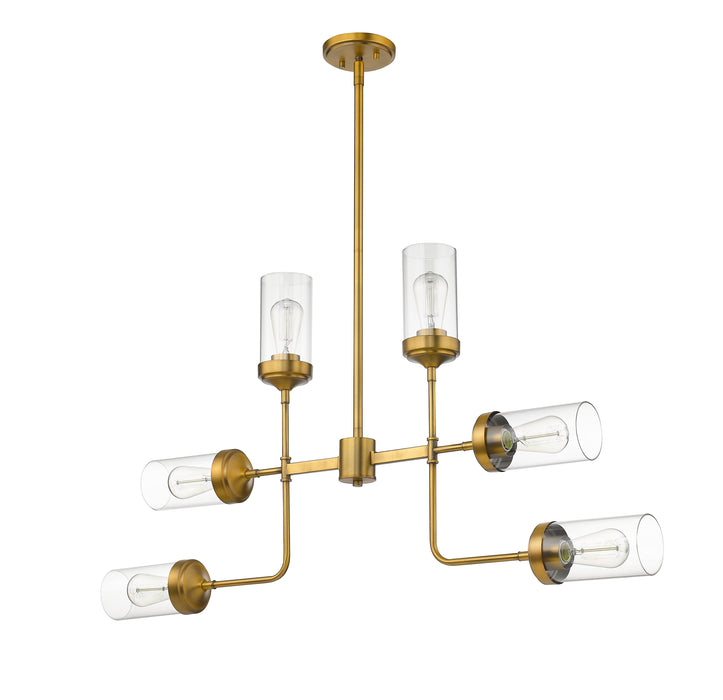Chandelier Z-Lite 617-6FB Foundry Brass Calliope 6 Light Chandelier Z-Lite