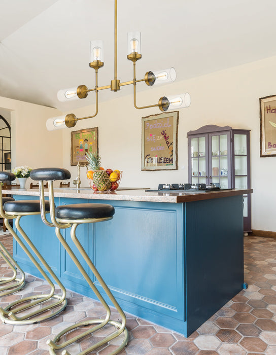 Chandelier Z-Lite 617-6FB Foundry Brass Calliope 6 Light Chandelier Z-Lite