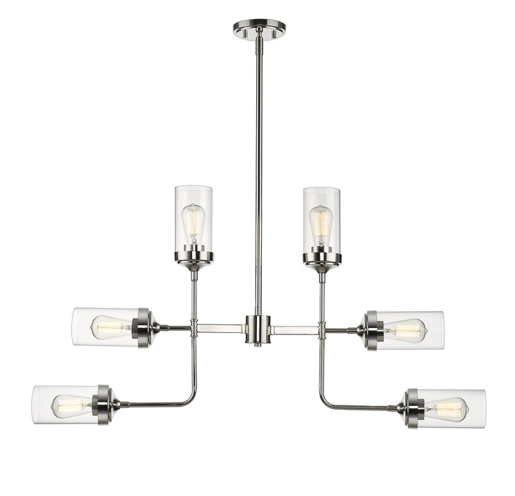 Chandelier Z-Lite 617-6PN Polished Nickel Calliope 6 Light Chandelier Z-Lite