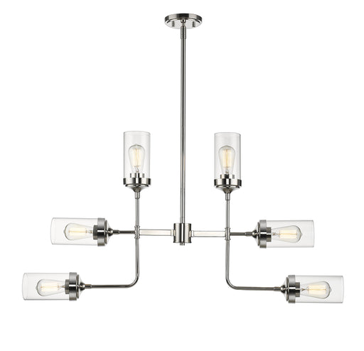 Chandelier Z-Lite 617-6PN Polished Nickel Calliope 6 Light Chandelier Z-Lite