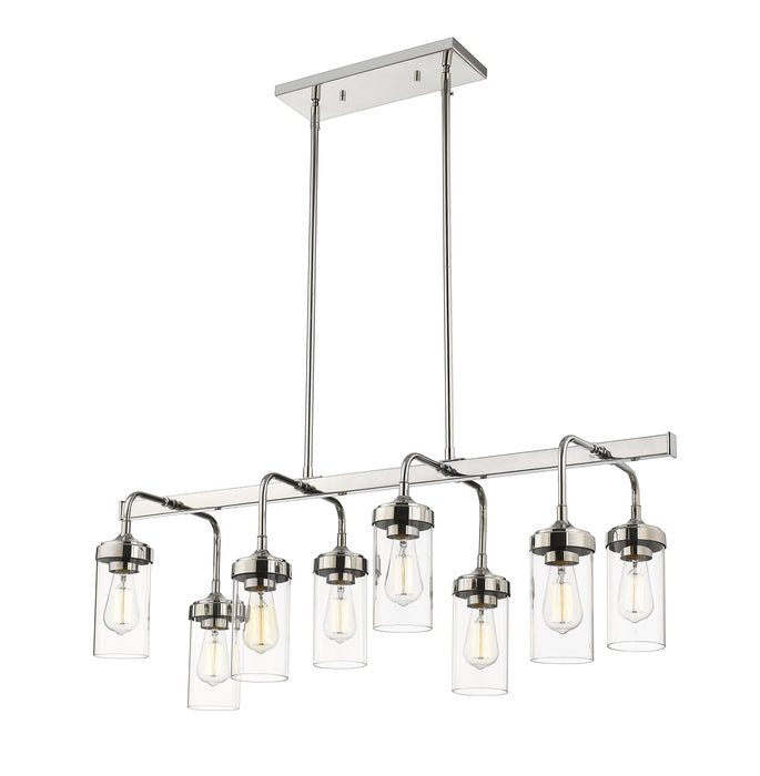 Linear Chandelier Z-Lite 617-8L-PN Polished Nickel Calliope 8 Light Linear Chandelier Z-Lite