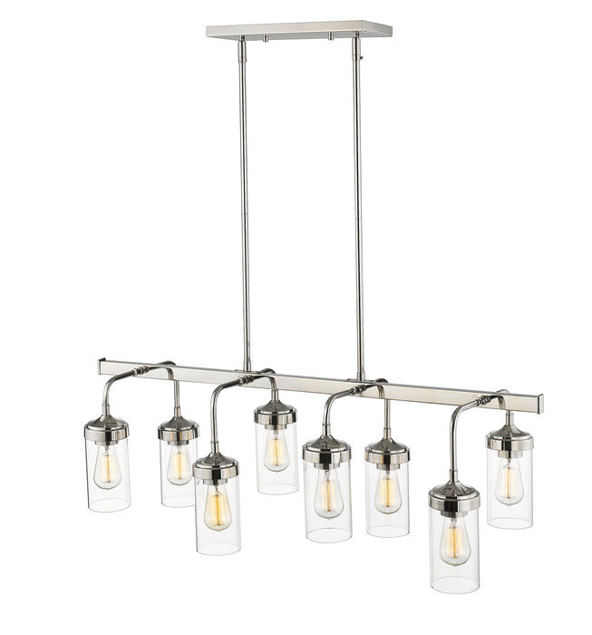 Linear Chandelier Z-Lite 617-8L-PN Polished Nickel Calliope 8 Light Linear Chandelier Z-Lite