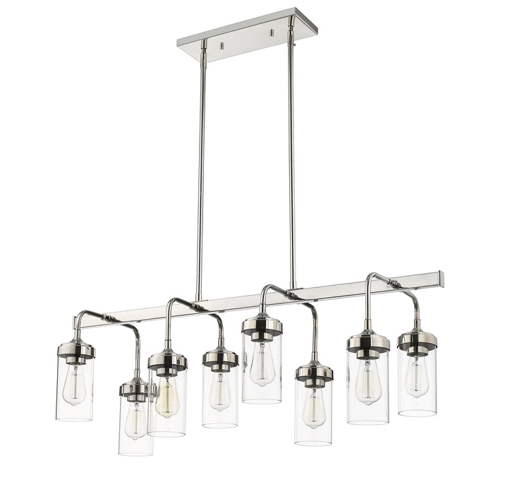 Linear Chandelier Z-Lite 617-8L-PN Polished Nickel Calliope 8 Light Linear Chandelier Z-Lite
