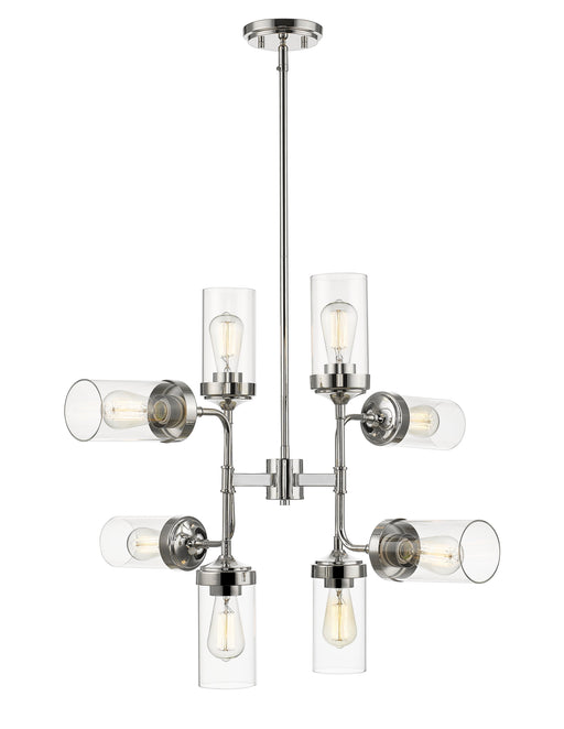 Chandelier Z-Lite 617-8PN Polished Nickel Calliope 8 Light Chandelier Z-Lite
