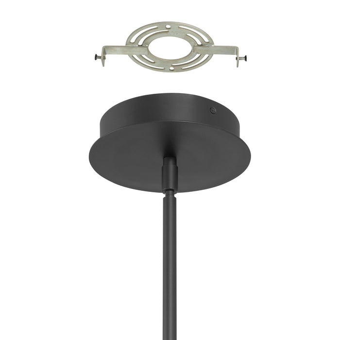 Chandelier Thesis 207312A Ristretto 42 inch 18 light Matte Black LED Chandelier with Clear Ribbed and White Acrylic Shades THESIS