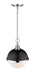 Pendant Z-Lite 619MP-MB-CH Matte Black + Chrome Peyton 2 Light Pendant Z-Lite