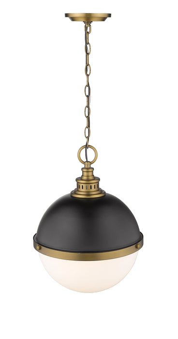 Pendant Z-Lite 619P14-MB-FB Matte Black + Factory Bronze Peyton 2 Light Pendant Z-Lite