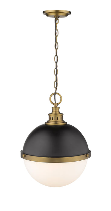 Pendant Z-Lite 619P14-MB-FB Matte Black + Factory Bronze Peyton 2 Light Pendant Z-Lite