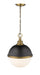 Pendant Z-Lite 619P14-MB-FB Matte Black + Factory Bronze Peyton 2 Light Pendant Z-Lite