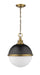 Pendant Z-Lite 619P14-MB-FB Matte Black + Factory Bronze Peyton 2 Light Pendant Z-Lite