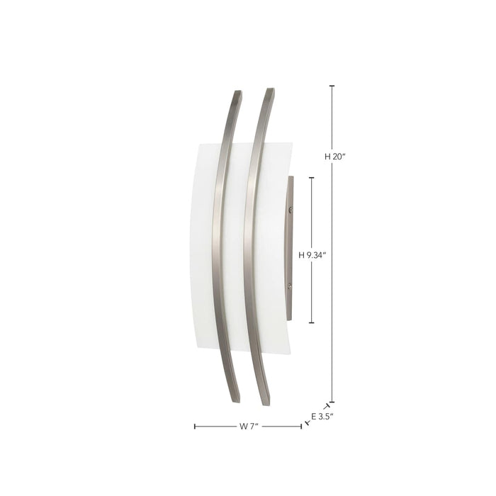 Sconce Nuvo 62-102 Trax - 1 Module Wall Sconce with Frosted Glass - Brushed Nickel Finish Nuvo