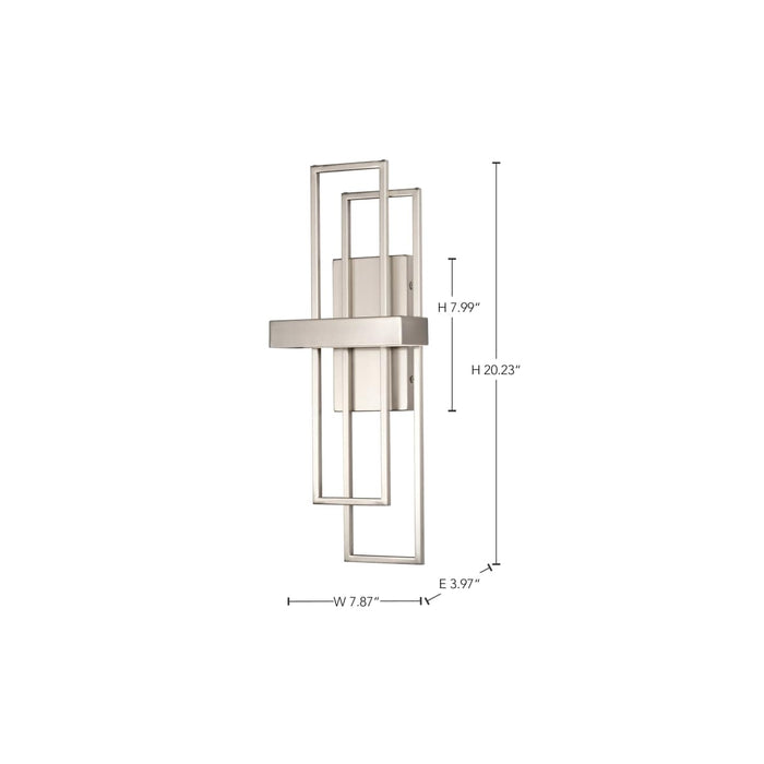 Sconce Nuvo 62-105 Frame - LED Wall Sconce with Frosted Lens - Brushed Nickel Finish Nuvo
