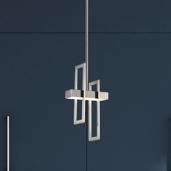 Pendant Nuvo 62-106 Frame - LED Pendant with Frosted Glass - Brushed Nickel Finish Nuvo