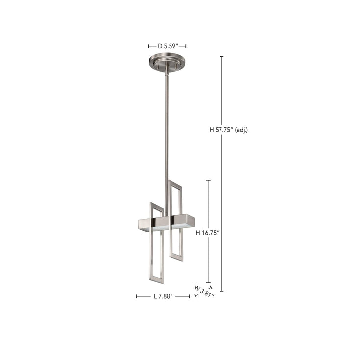 Pendant Nuvo 62-106 Frame - LED Pendant with Frosted Glass - Brushed Nickel Finish Nuvo