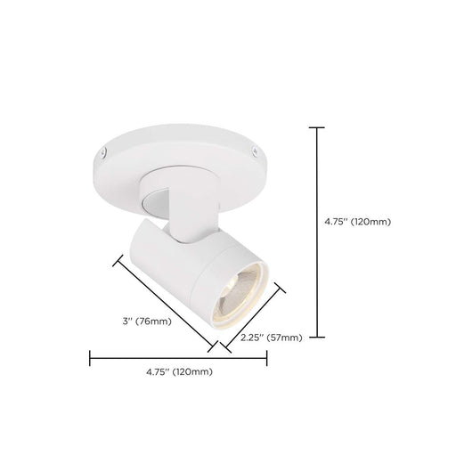 Monopoint Nuvo 62-1106 12 Watt - LED - White - Barrel - Monopoint - 3000K - 36 deg. Beam Angle - White Finish Nuvo