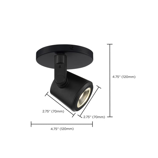Monopoint Nuvo 62-1107 12 Watt - LED - Black - Taper Back - Monopoint - 3000K - 36 deg. Beam Angle Nuvo