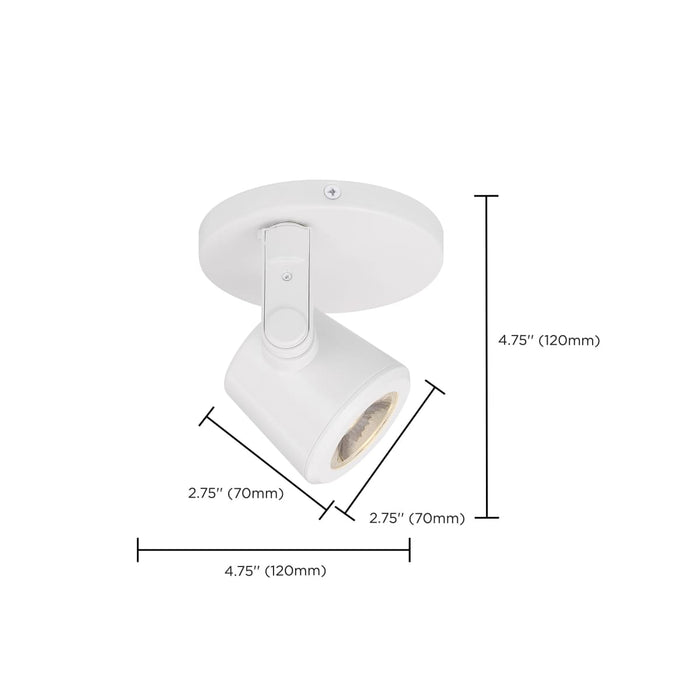 Monopoint Nuvo 62-1108 12 Watt - LED - White - Taper Back - Monopoint - 3000K - 36 deg. Beam Angle - White Finish Nuvo