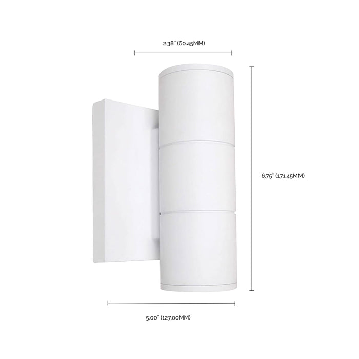 Sconce Nuvo 62-1141R1 2 Light - LED Small Up and Down Sconce Fixture - White Finish - 10W - 120/277V Nuvo