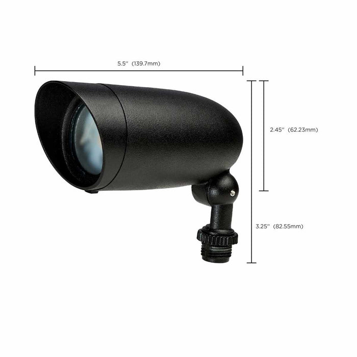 Flood Light Nuvo 62-1197 LED Landscape Flood - 6 Watt - Matte Black Finish - 3000K - 120 Volt Nuvo