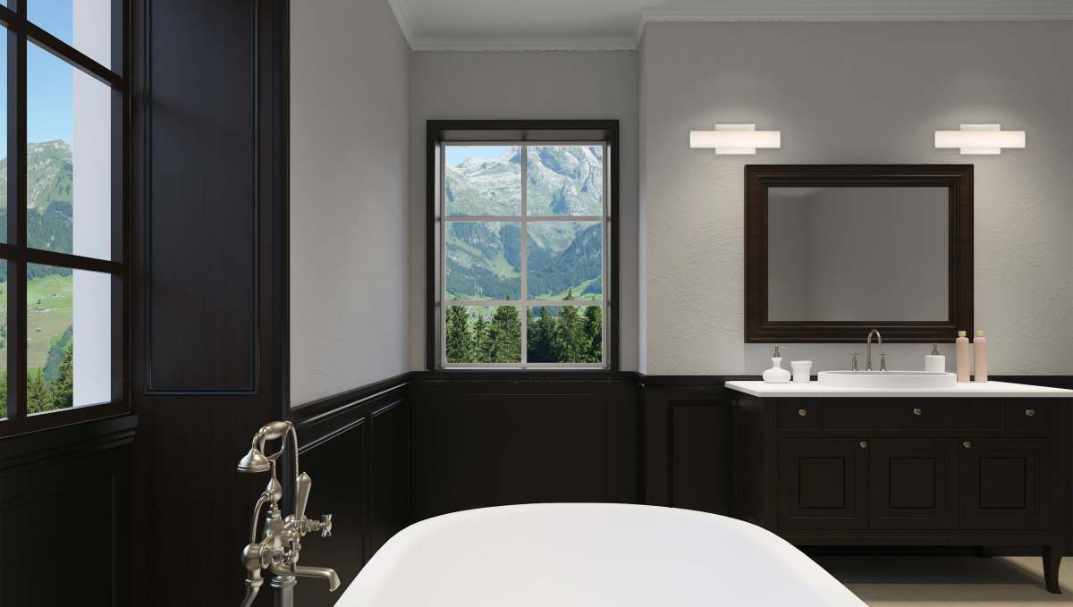 Vanity Nuvo 62-1321 Bend - LED Small Vanity - Brushed Nickel Finish with White Acrylic Nuvo